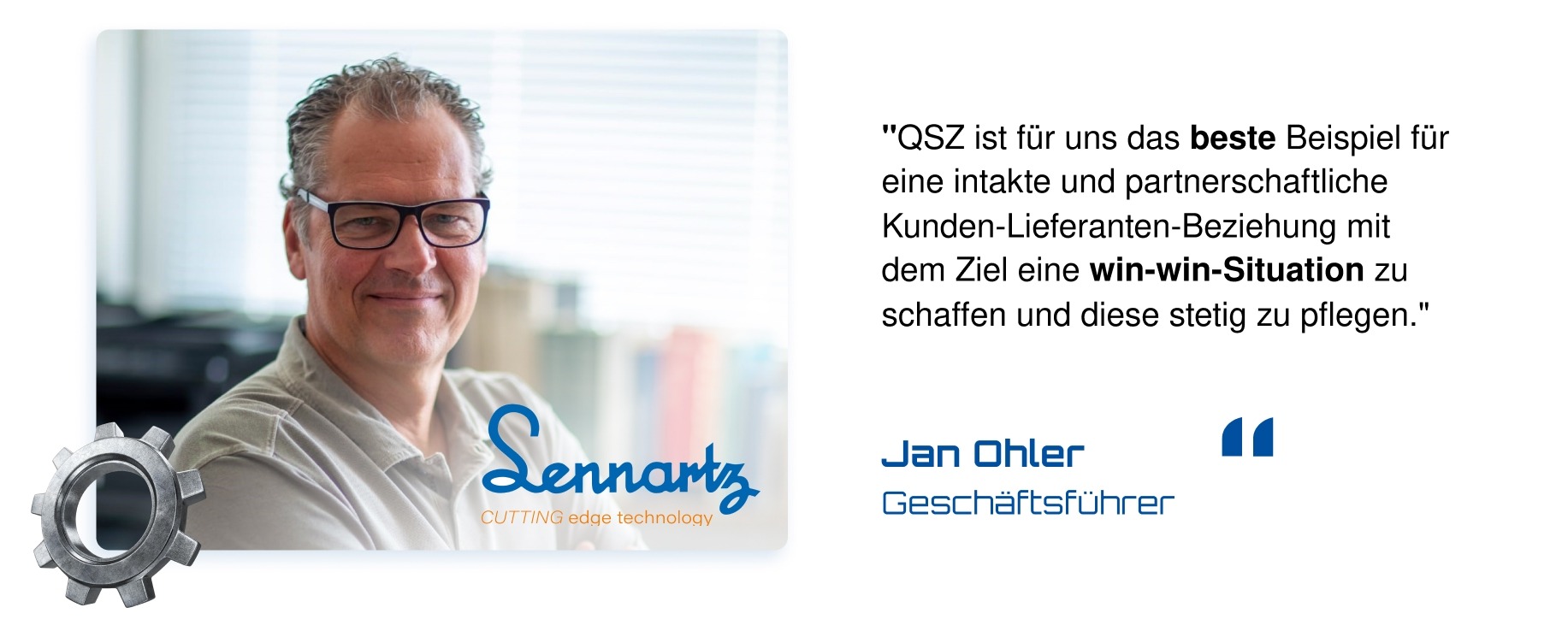 Kundenstimme von Jan Ohler, Geschäftsführer Lennartz, zur Kunden-Lieferanten-Beziehung mit der QSZ Group
