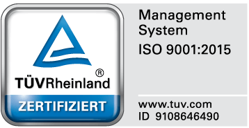 ISO 9001:2015 zertifiziert – TÜV Rheinland